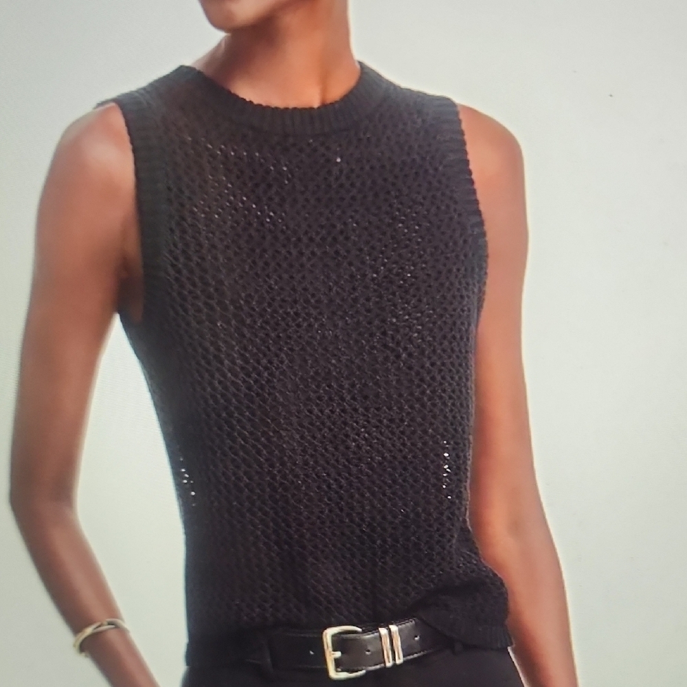 TOCCIN Estelle Crochet Racer Tank Size L $295